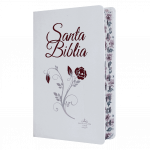 Biblia mediana letra grande RVR60 – Blanca – Canto floreado – Índice
