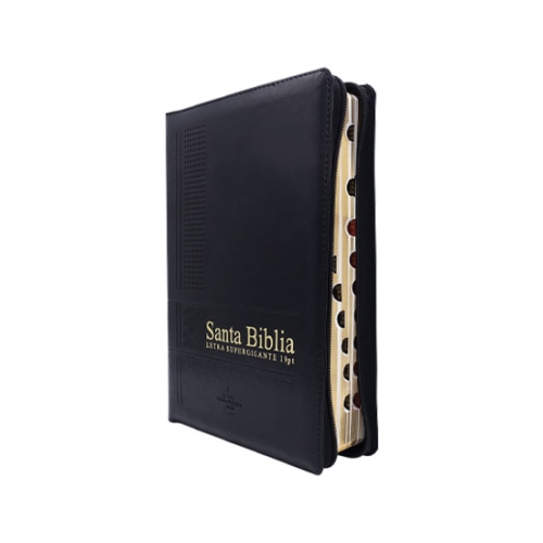 Biblia Negra - Letra Supergigante 19pt Con Indice y Cierre - RV60 - Imit. Piel - Imagen 3