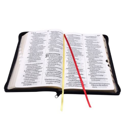 Biblia Negra - Letra Supergigante 19pt Con Indice y Cierre - RV60 - Imit. Piel - Imagen 2