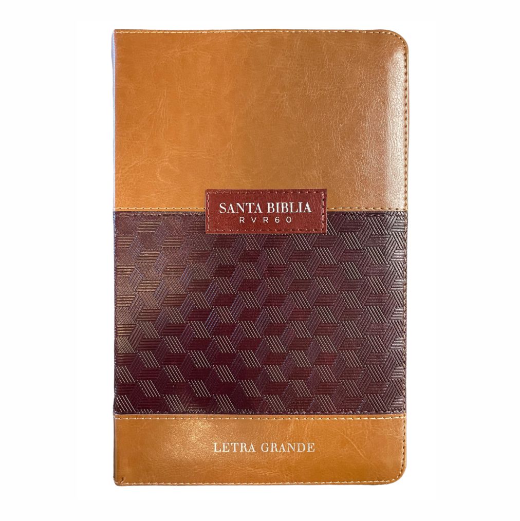 Biblia RV1960 Letra Grande, Imitación Piel "ABBA Café/Café" c/Cierre e Índice
