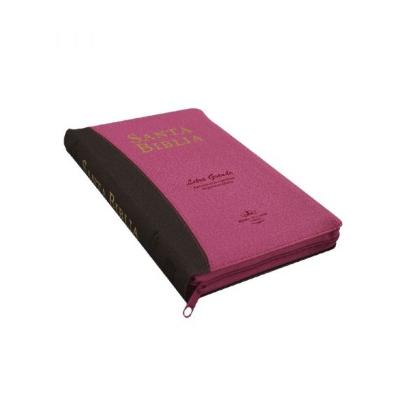 Biblia Reina Valera 1960 Mediana Letra Grande - Rosa-Marrón C/Índice - Imagen 2