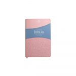 Biblia RV1960 Tamaño Manual Letra Grande Imitación Piel Rosa/Celeste