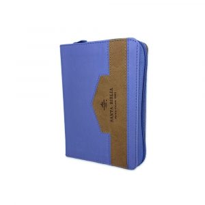 Biblia de Bolsillo con Cierre RV1960 Imit Piel Lila/Café con índice
