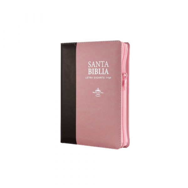 Biblia Reina Valera 1960 Mediana Letra Gigante Imitación Piel Rosa Marrón