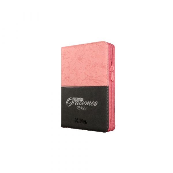 Biblia de Estudio Oraciones Reina Valera 1960  Letra Grande Imitación Piel Rosa Código QR