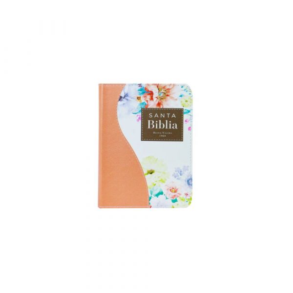 RVR60 Biblia Tamaño Bolsillo Imitación Piel - Coral flores