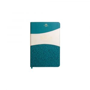 Biblia RVR60 Tamaño Manual Letra Grande TURQUESA/BLANCO con índice
