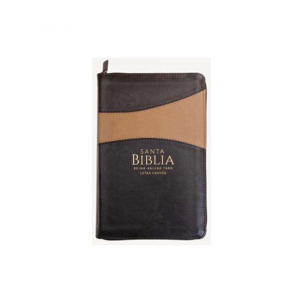 Biblia con Cierre LG12 puntos RV1960 imit Duotono Café con índice