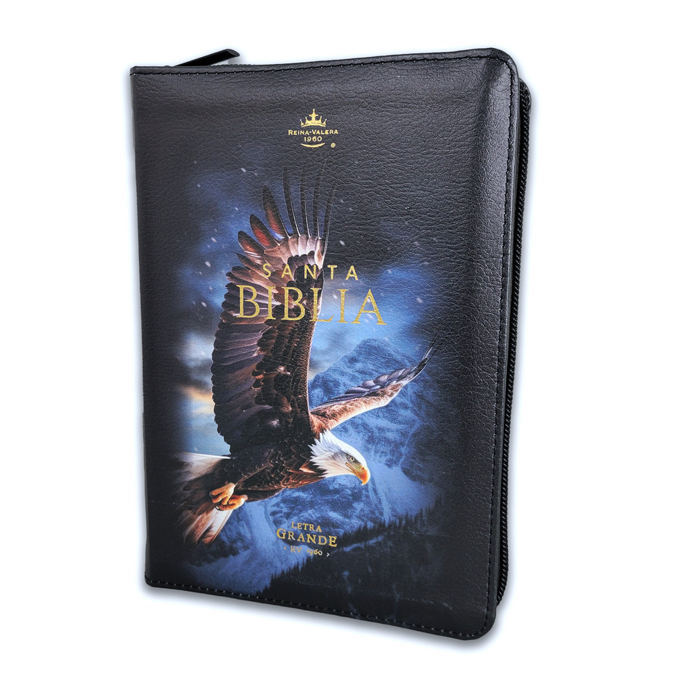 Biblia RV1960 Letra Grande, Imitación Piel "Águila" c/Cierre e Índice