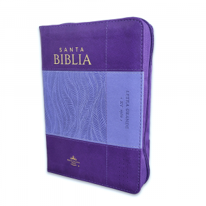 Biblia RV1960 Bi-color Púrpura/Lila c/Cierre e Índice