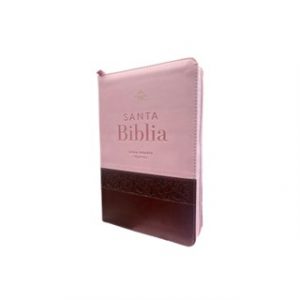 Biblia, RVR60, Letra Gigante 14pts, Rosa-Cafe con Cierre e Índice