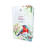 Biblia Floral y Pájaro Letra Grande para Mujer RV60 Imit. Piel