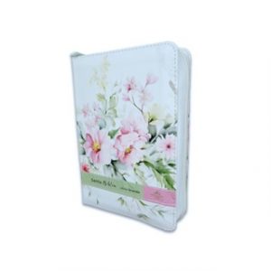 Biblia con Cierre Manual RV1960 imit piel flores en primavera con índice y canto floral