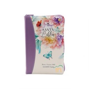Biblia RVR60 LG  Jardín Lila Tamaño Manual Con cierre