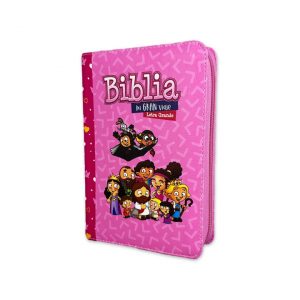 Biblia RVR60 "Mi Gran Viaje" Compacta Letra Grande c/Cierre Rosa