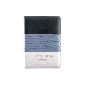 Biblia Compacta RVR60 Cierre LG Tricolor Negro/Gris