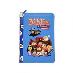 Biblia RV1960 Mi Gran Viaje Compacta Cierre  Imit Piel Azúl Balones