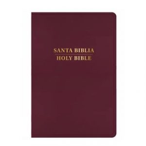 Biblia Bilingüe RVR60 KJV  Letra Grande Borgoña Imitación Piel