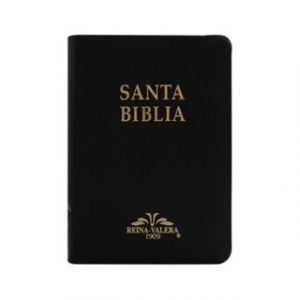 Santa Biblia RVR1909 Sencilla Negra c/Índice y Canto Dorado