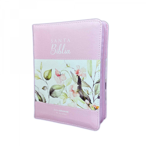 Biblia RVR60 Rosa Imitación Piel Manual Letra Grande c/Cierre
