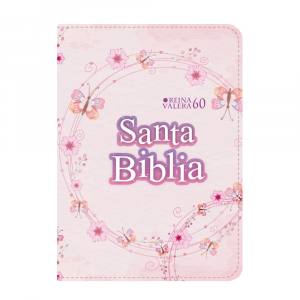 Biblia RVR60 Rosa Compacta Imitación Piel Juvenil "Mariposas"