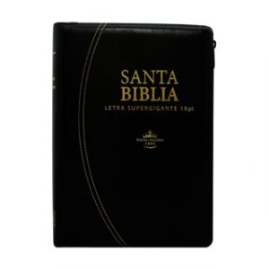 Biblia RV1960 Letra Super Gigante, Imitación Piel, Negro c/Cierre e Índice
