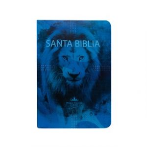 Biblia RVR60 Mediana LG Tapa Semiflexible León Azul