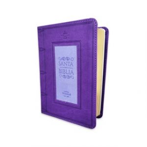 Biblia RVR60 Compacta Imit Piel Lila Vintage Canto Dorado