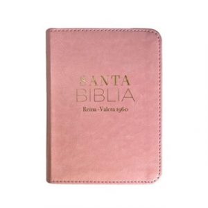 Biblia RVR60 Rosa Bolsillo Piel Canto Dorado